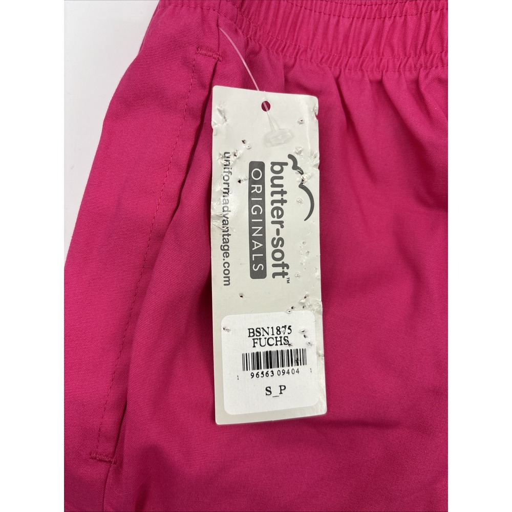 Butter-Soft Originals Small Petite Pants Fuschia Nursing Scrubs Jogger NWT